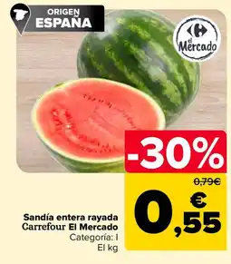 Carrefour Sandía entera rayada oferta
