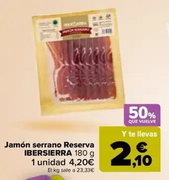 Carrefour Jamón serrano Reserva IBERSIERRA oferta
