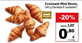 Masymas Croissant Mini Recto, 140g Bandeja 6 unidades oferta