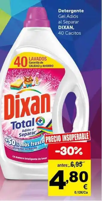 Masymas Dixan , Detergente Gel Adiós al Separar 40 Cacitos oferta
