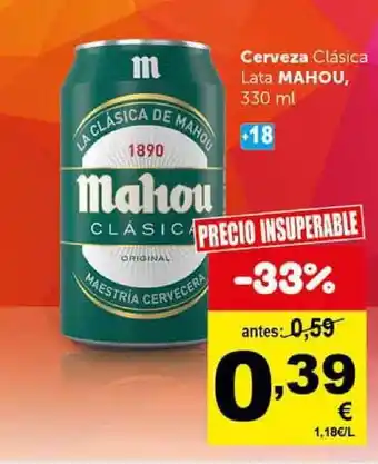Masymas Mahou, Cerveza Clásica Lata 330ml oferta