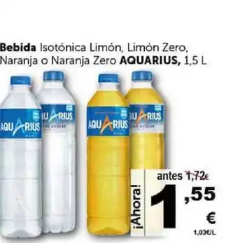 Masymas Aquarius, Bebida Isotónica Limón, Limón Zero, Naranja O Naranja Zero 1.5L oferta