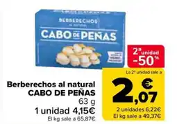 Carrefour Berberechos al natural CABO DE PEÑAS oferta