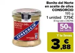 Carrefour Bonito del Norte en aceite de oliva CONSORCIO 195 g oferta