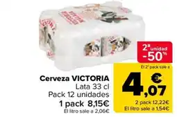 Carrefour Cerveza VICTORIA Lata 33 cl oferta