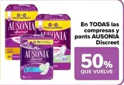 Carrefour En TODAS las compresas y pants AUSONIA Discreet oferta