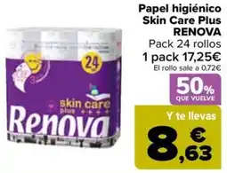 Carrefour Papel higiénico Skin Care Plus RENOVA oferta
