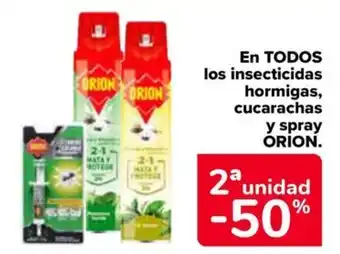 Carrefour En TODOS los insecticidas hormigas, cucarachas y spray ORION. oferta