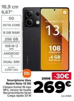 Carrefour Smartphone libre Redmi Note 13 5G oferta