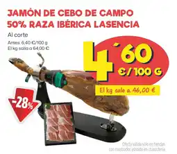 AhorraMas JAMÓN DE CEBO DE CAMPO 50% RAZA IBÉRICA LASENCIA oferta
