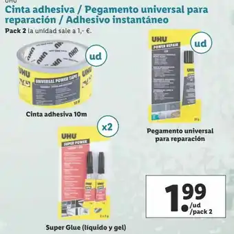 Lidl Cinta adhesiva uhu oferta
