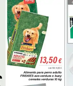 Cash Ifa Alimento para perro adulto FRISKIES ave-verdura o buey cereales verduras 10 kg oferta