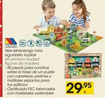 Eroski Mi primera ciudad figura de madera oferta