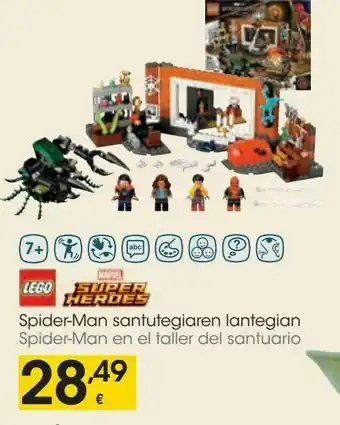 Eroski Spiderman en lel taller del santuario lego oferta