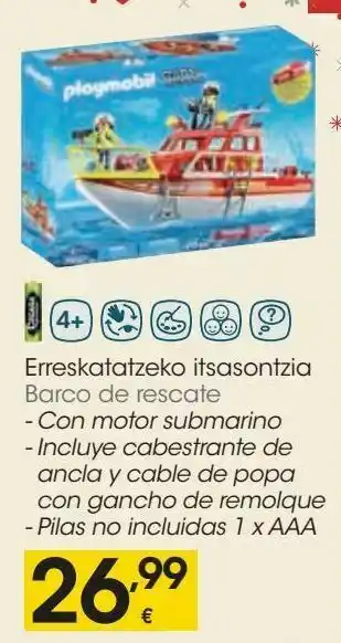 Eroski Barco de rescate playmobil oferta