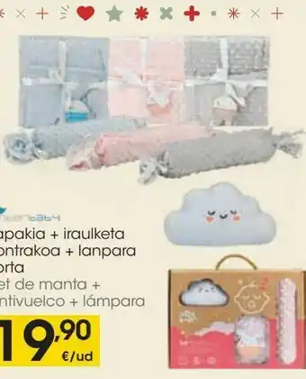 Eroski Set de manta + antivuelco + lampara oferta