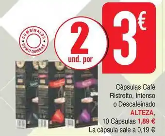 Masymas Alteza Cápsulas Café Ristretto Intenso O Descafeinado oferta