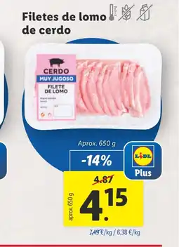 Lidl Filetes de lomo de cerdo oferta