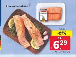 Lidl 2 lomos de salmón oferta