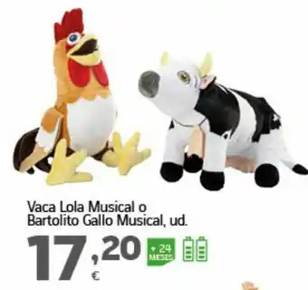 HiperDino Vaca lola musical o bartolito gallo musical oferta