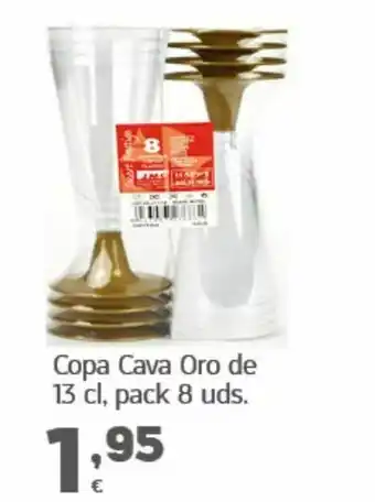 HiperDino Copa de cava oro de 13 cl, pack 8 ud. oferta