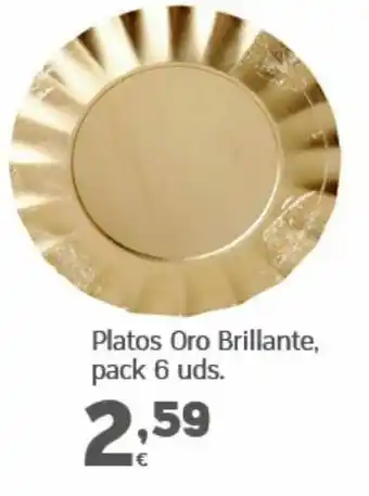 HiperDino Platos oro brillante, pack 6 ud. oferta