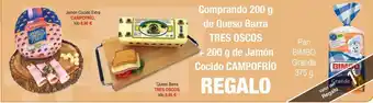 Masymas Campofrío Jamón Cocido Extra Queso Barra Tres Oscos oferta