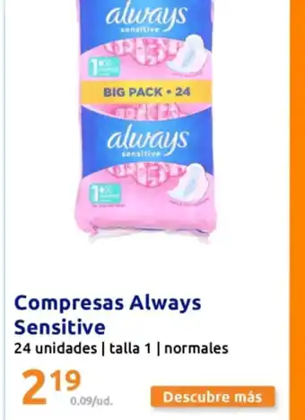 Action Compresas Always Sensitive oferta