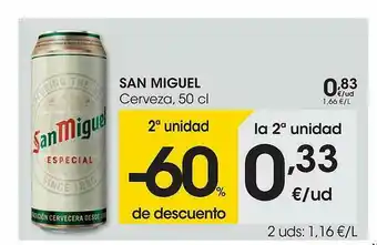 Eroski San Miguel Cerveza, 50 cl oferta