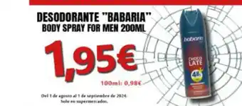 Hiper Usera Babaria - desodorante oferta
