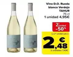 Carrefour Blanco - tahur - vino d.o. rueda verdejo oferta