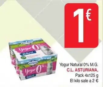 Masymas C.l. Asturiana Yogur Natural 0% M.g. 4x125g oferta