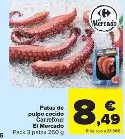 Carrefour Market Carrefour - el mercado patas de pulpo cocido oferta