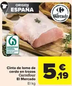 Carrefour Market Carrefour - cinta de lomo de cerdo en trozos el mercado oferta