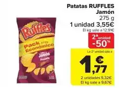 Carrefour Market Ruffles - patatas jamón oferta