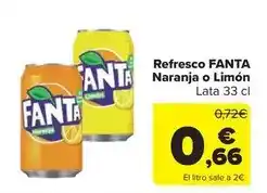 Carrefour Market Fanta - refresco naranja o limon oferta
