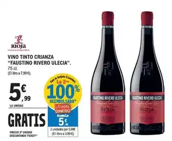 E.Leclerc Faustino rivero - ulecia vino tinto crianza oferta