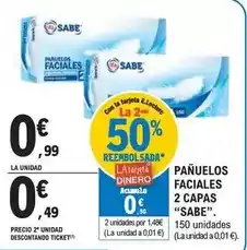 E.Leclerc Sabe - pañuelos faciales 2 capas oferta