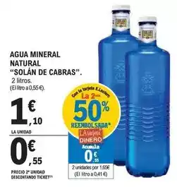 E.Leclerc Solán de cabras - agua mineral natural oferta