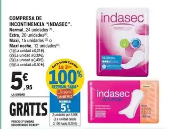 E.Leclerc Indasec - compresa de incontinencia oferta