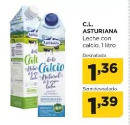 Alimerka C.L. ASTURIANA Leche con calcio, 1 litro Desnatada oferta