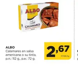 Alimerka ALBO Calamares en salsa americana o su tinta oferta