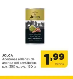 Alimerka JOLCA Aceitunas rellenas de anchoa del cantábrico oferta