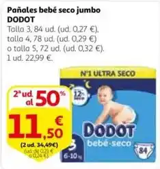 Alcampo Dodot - pañales bebé seco jumbo oferta