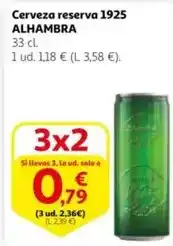 Alcampo Alhambra - cerveza reserva 1925 oferta