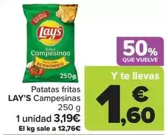 Carrefour Lay's - patatas fritas campesinas oferta