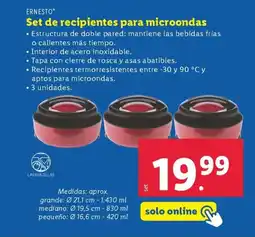 Lidl ERNESTO Set de recipientes para microondas oferta