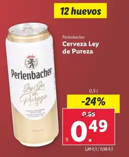 Lidl Perlenbacher Cerveza Ley de Pureza oferta