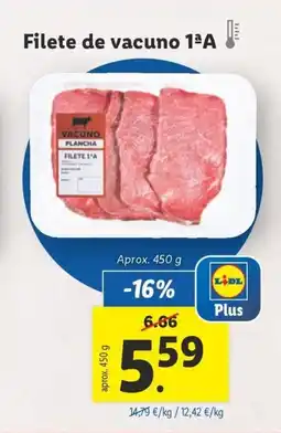 Lidl Filete de vacuno 1ªA oferta