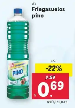 Lidl W5 Friegasuelos pino oferta
